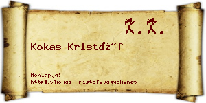 Kokas Kristóf névjegykártya