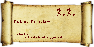 Kokas Kristóf névjegykártya