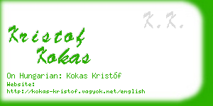 kristof kokas business card